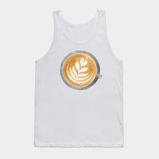 Latte Art Watercolour Painting Tank Top